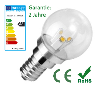 LED Birne B3LG, E14, 3 Watt, KW