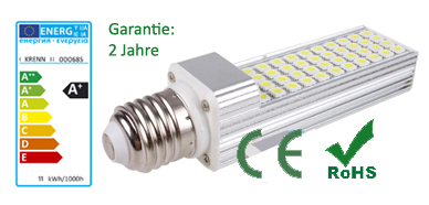LED Flachlampe, E27, 11 Watt