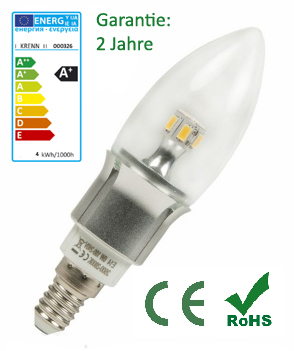 LED Kerze K4LG, E14, 4 Watt, KW